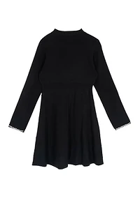 Girls 7-16 Long Sleeve Pearl Sweater Dress
