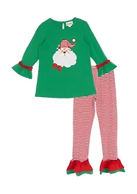 Girls 7-16 Santa Legging Set