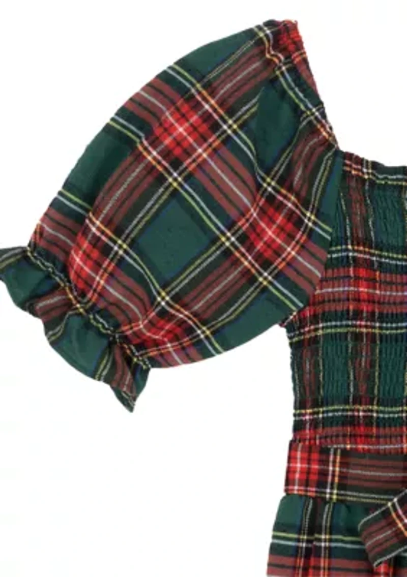 Girls 7-16 Plaid Tiered Maxi Dress