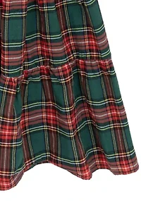 Girls 7-16 Plaid Tiered Maxi Dress