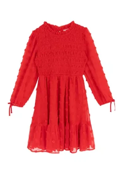 Girls 7-16 Clip Dot Chiffon Dress