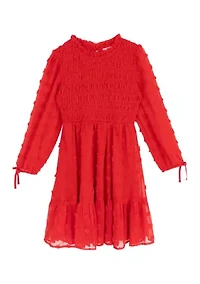 Girls 7-16 Clip Dot Chiffon Dress