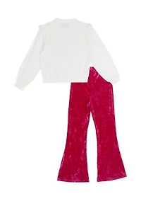 Girls 7-16 Jingle Belle Top and Velvet Bell Bottom Legging Set