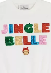 Girls 7-16 Jingle Belle Top and Velvet Bell Bottom Legging Set