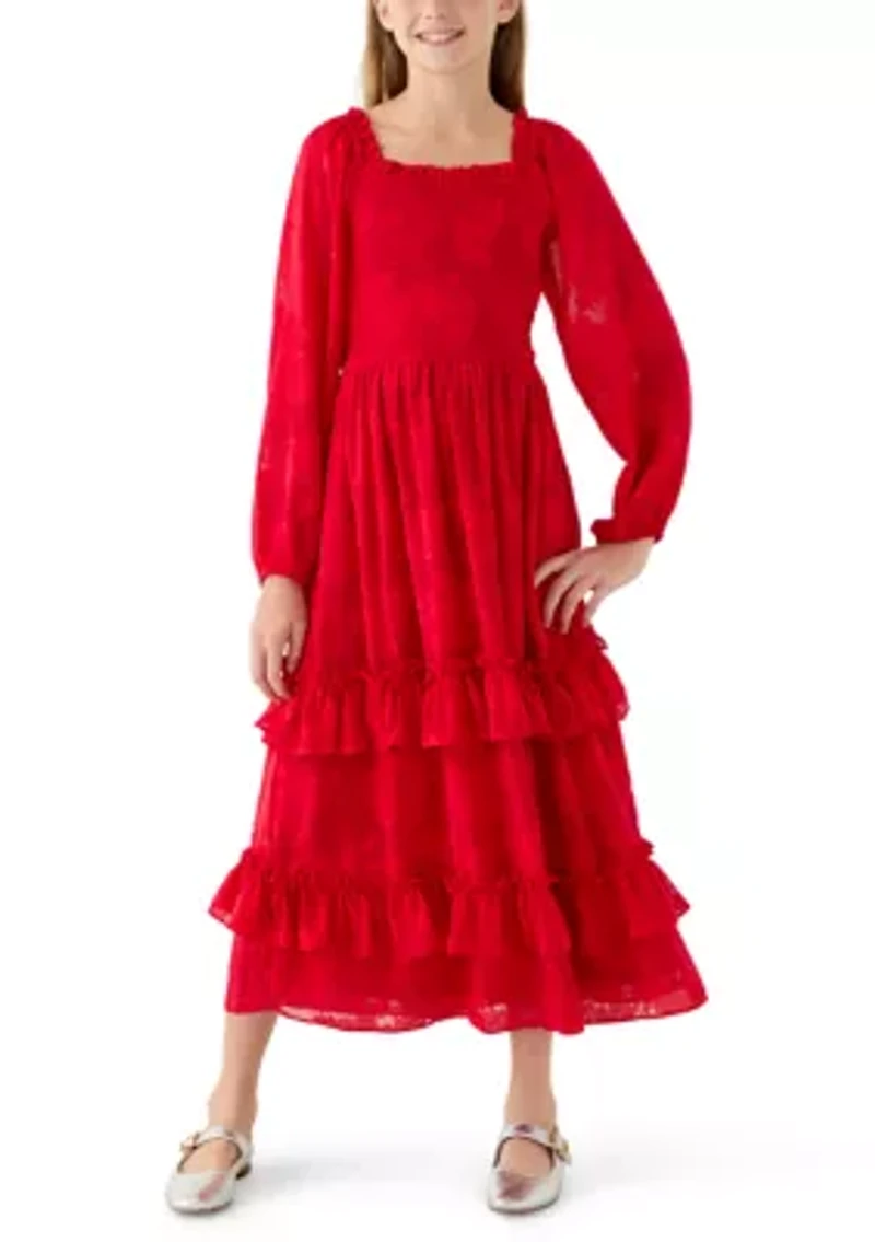 Girls 7-16 Burnout Maxi Dress