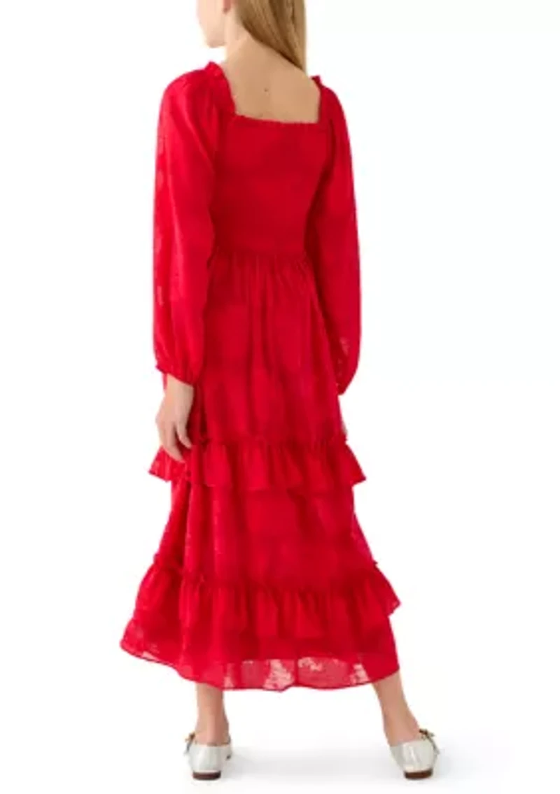 Girls 7-16 Burnout Maxi Dress