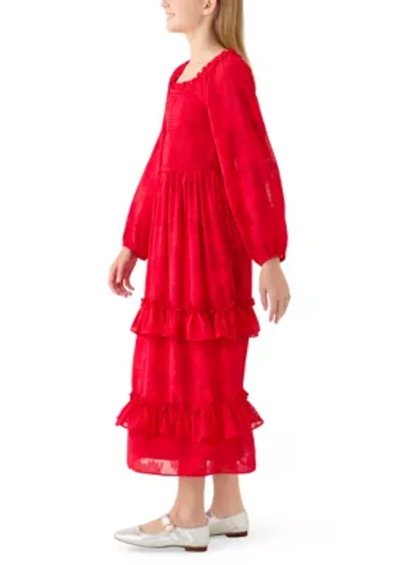 Girls 7-16 Burnout Maxi Dress