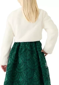 Girls 7-16 Ivory Fur Shrug