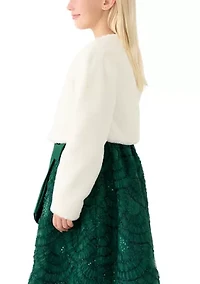 Girls 7-16 Ivory Fur Shrug
