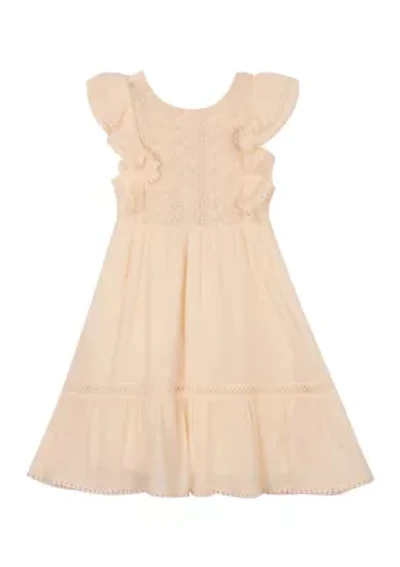 Girls 4-6x Crochet Tiered Dress