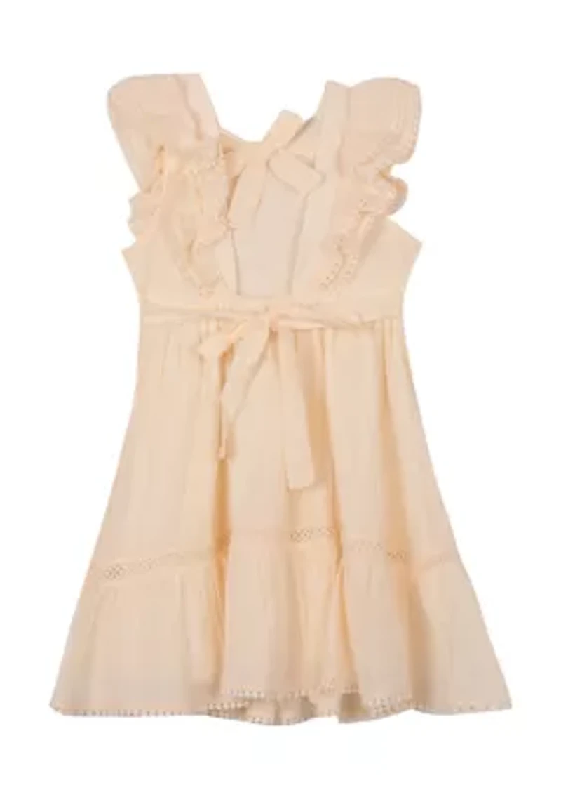 Girls 4-6x Crochet Tiered Dress