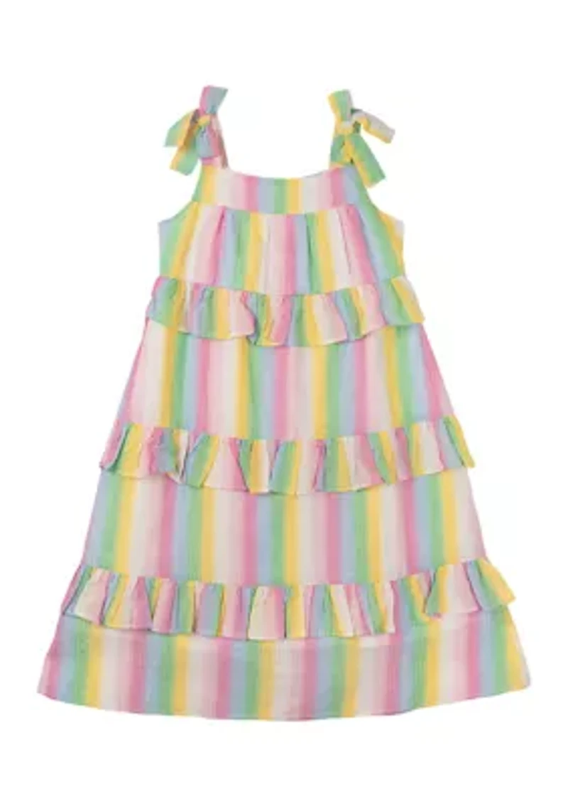 Girls 4-6x Striped Tiered Dress