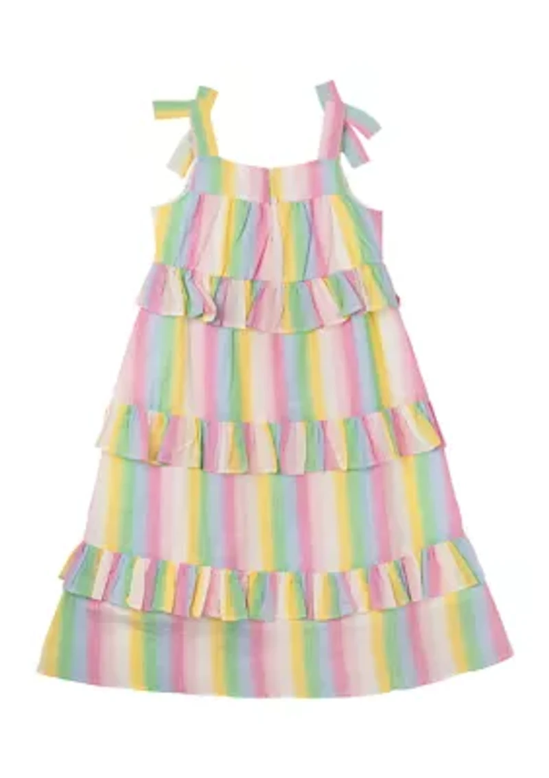 Girls 4-6x Striped Tiered Dress