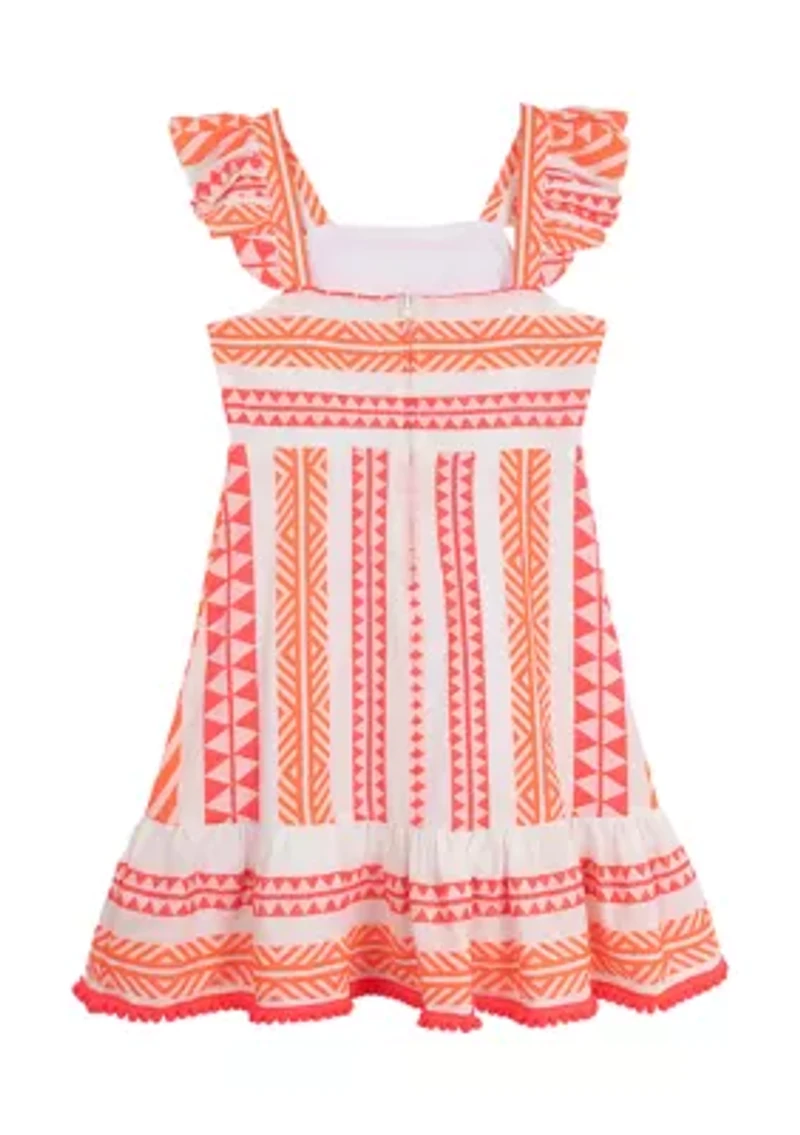 Girls 4-6x Printed Jacquard Mini Dress