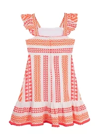 Girls 4-6x Printed Jacquard Mini Dress