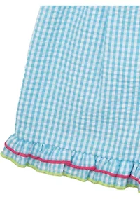 Girls 4-6x Beach Appliqué Seersucker Top and Shorts Set