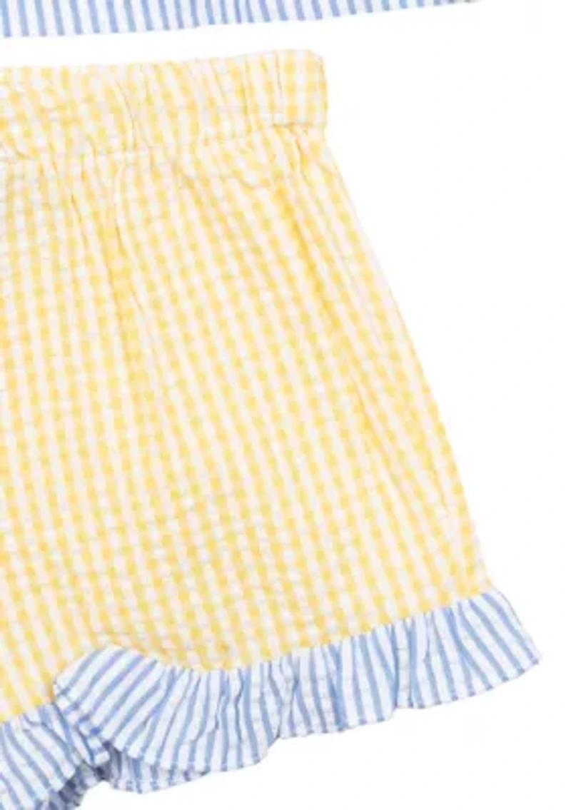 Girls 4-6x Pineapple Seersucker Shorts