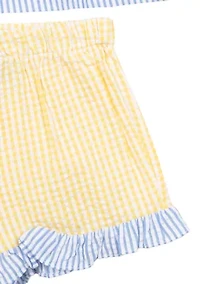 Girls 4-6x Pineapple Seersucker Shorts