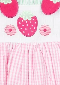 Girls 4-6x Sleeveless Strawberry Seersucker Dress