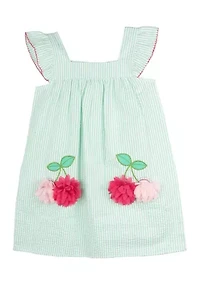 Girls 4-6x Cherry Seersucker Dress