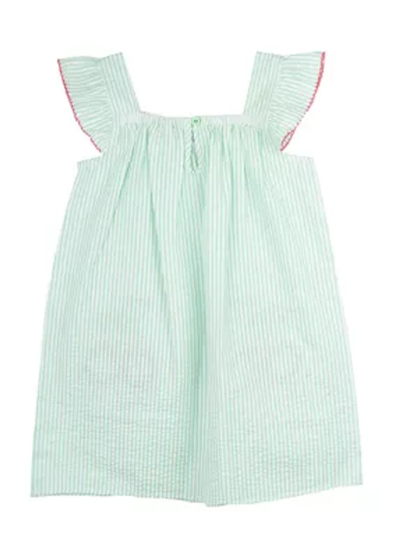 Girls 4-6x Cherry Seersucker Dress