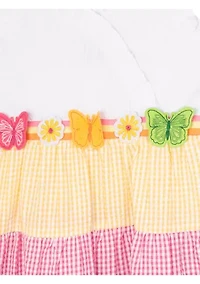 Girls 4-6x Mix Tiered Seersucker Dress