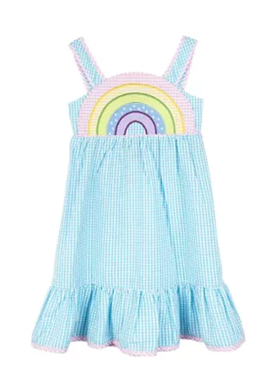 Girls 4-6x Printed Seersucker Maxi Dress