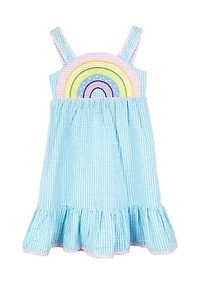Girls 4-6x Printed Seersucker Maxi Dress