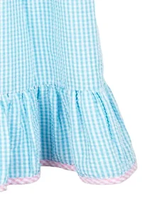 Girls 4-6x Printed Seersucker Maxi Dress