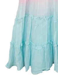 Girls 4-6x Dip Dye Tiered Gauze Maxi Dress