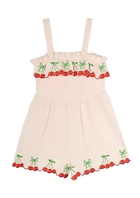 Girls 4-6x Cherry Gauze Romper