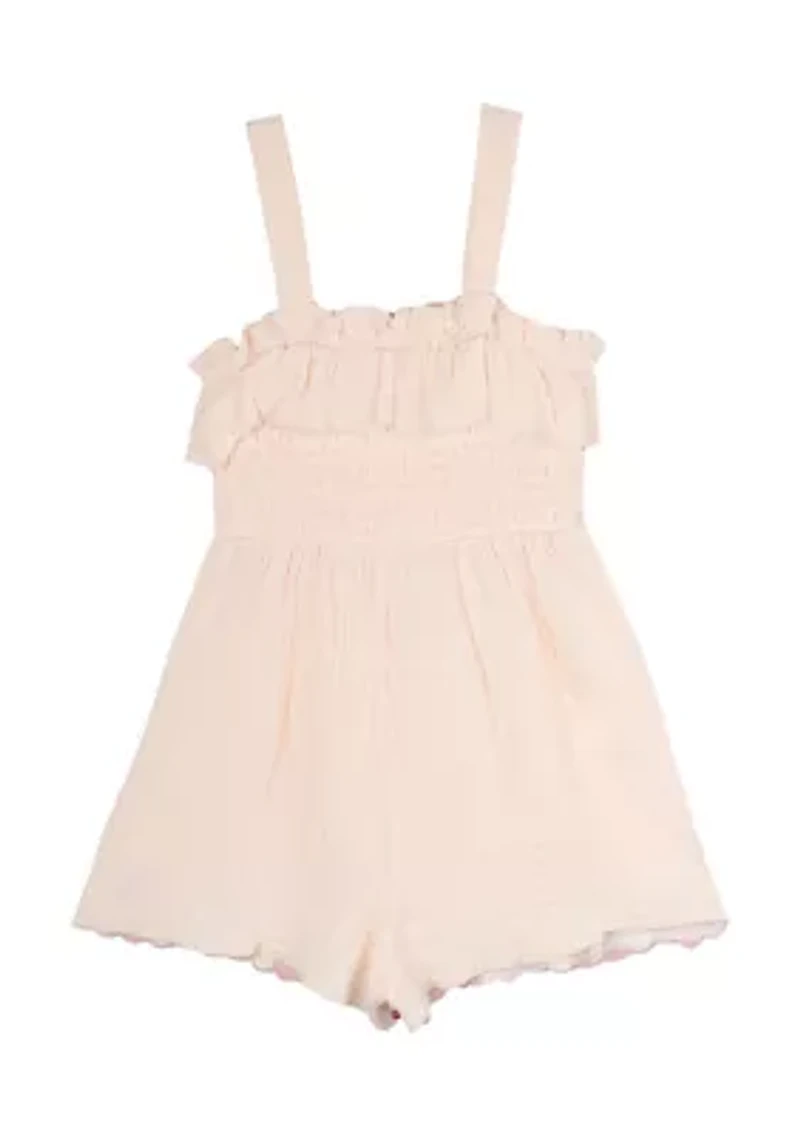 Girls 4-6x Cherry Gauze Romper