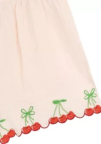 Girls 4-6x Cherry Gauze Romper