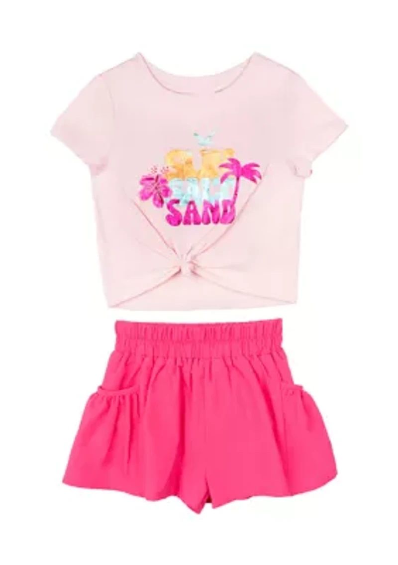 Girls 4-6x Twist Graphic Top and Shorts Set