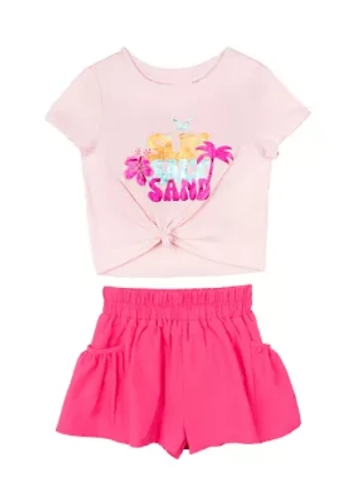 Girls 4-6x Twist Graphic Top and Shorts Set