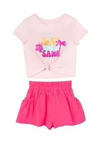 Girls 4-6x Twist Graphic Top and Shorts Set