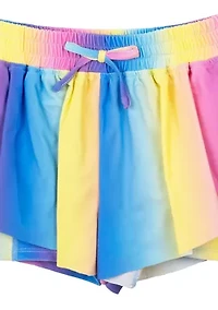 Girls 4-6x Ice Cream Top and Rainbow Shorts Set
