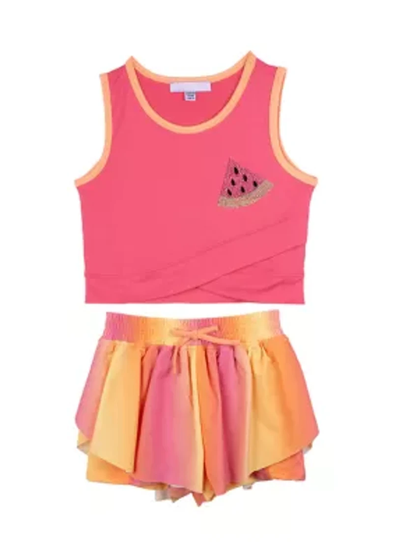 Girls 4-6x Tank Top and Rainbow Shorts Set