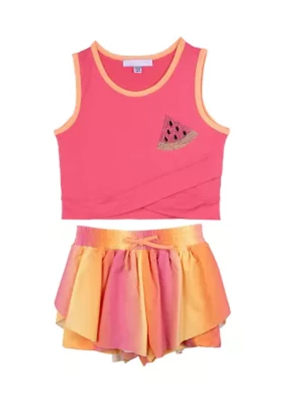 Girls 4-6x Tank Top and Rainbow Shorts Set