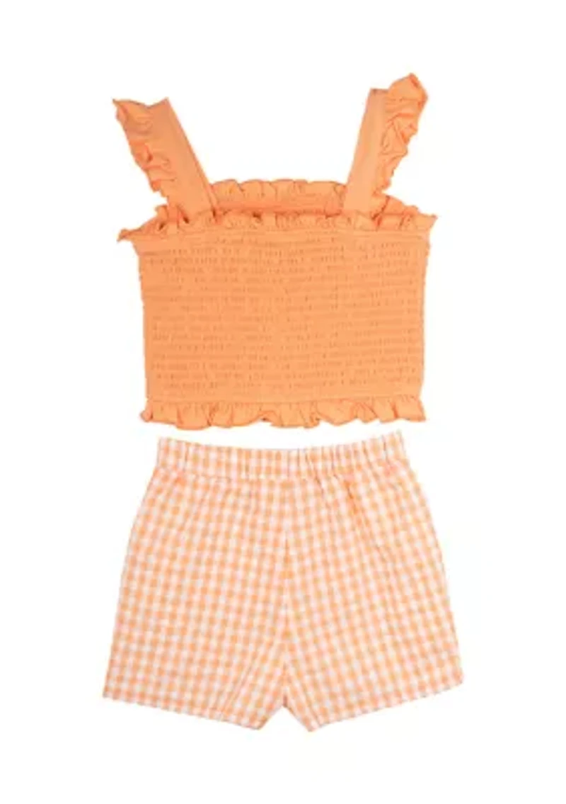 Girls 4-6x Smocked Top and Shorts Set