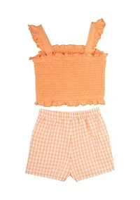 Girls 4-6x Smocked Top and Shorts Set