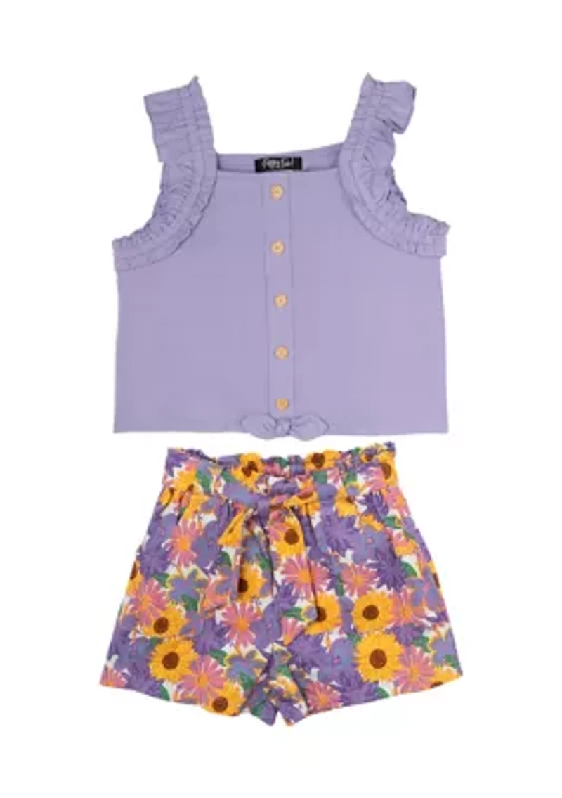 Girls 4-6x Cotton Blend Tank and Short Set