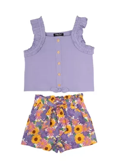 Girls 4-6x Cotton Blend Tank and Short Set