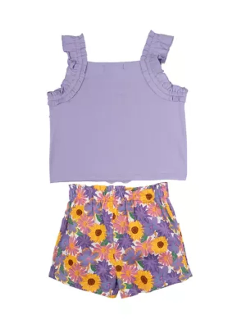 Girls 4-6x Cotton Blend Tank and Short Set