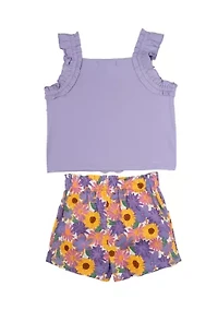 Girls 4-6x Cotton Blend Tank and Short Set