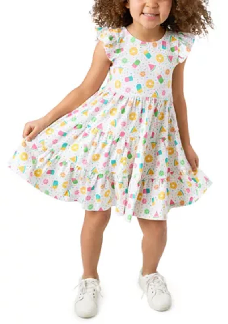 Girls Knit Tiered Dress