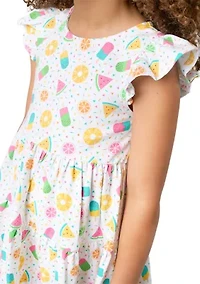 Girls Knit Tiered Dress