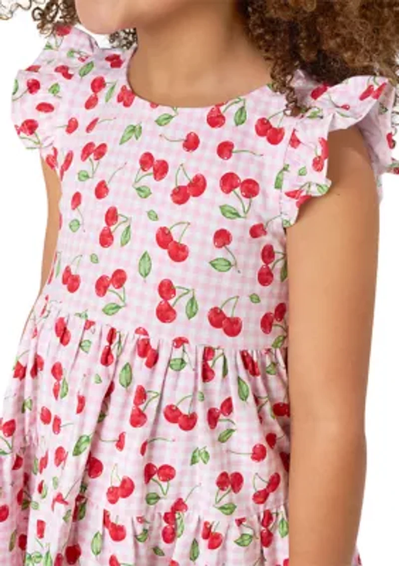 Girls 4-6 Cherry Tiered Dress