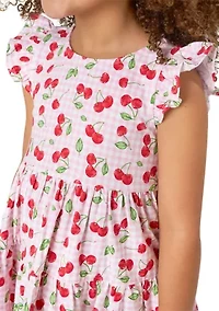 Girls 4-6 Cherry Tiered Dress