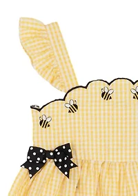 Girls 4-6x Bee Print Seersucker Dress